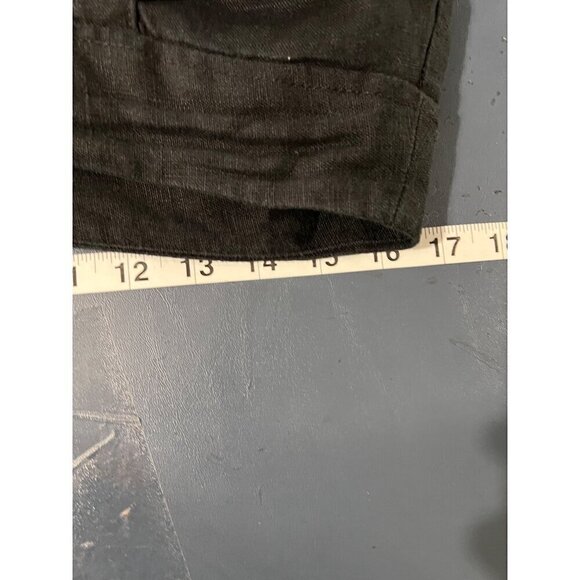 LOFT Black Wide-Leg Linen Pants Sz 8 Julie Trouser lagrnlook beachy boho - Picture 4 of 11